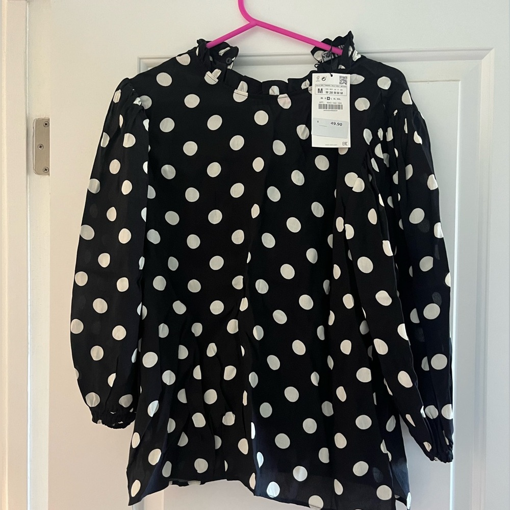 NWT Polka Dot Long Sleeved Blouse
